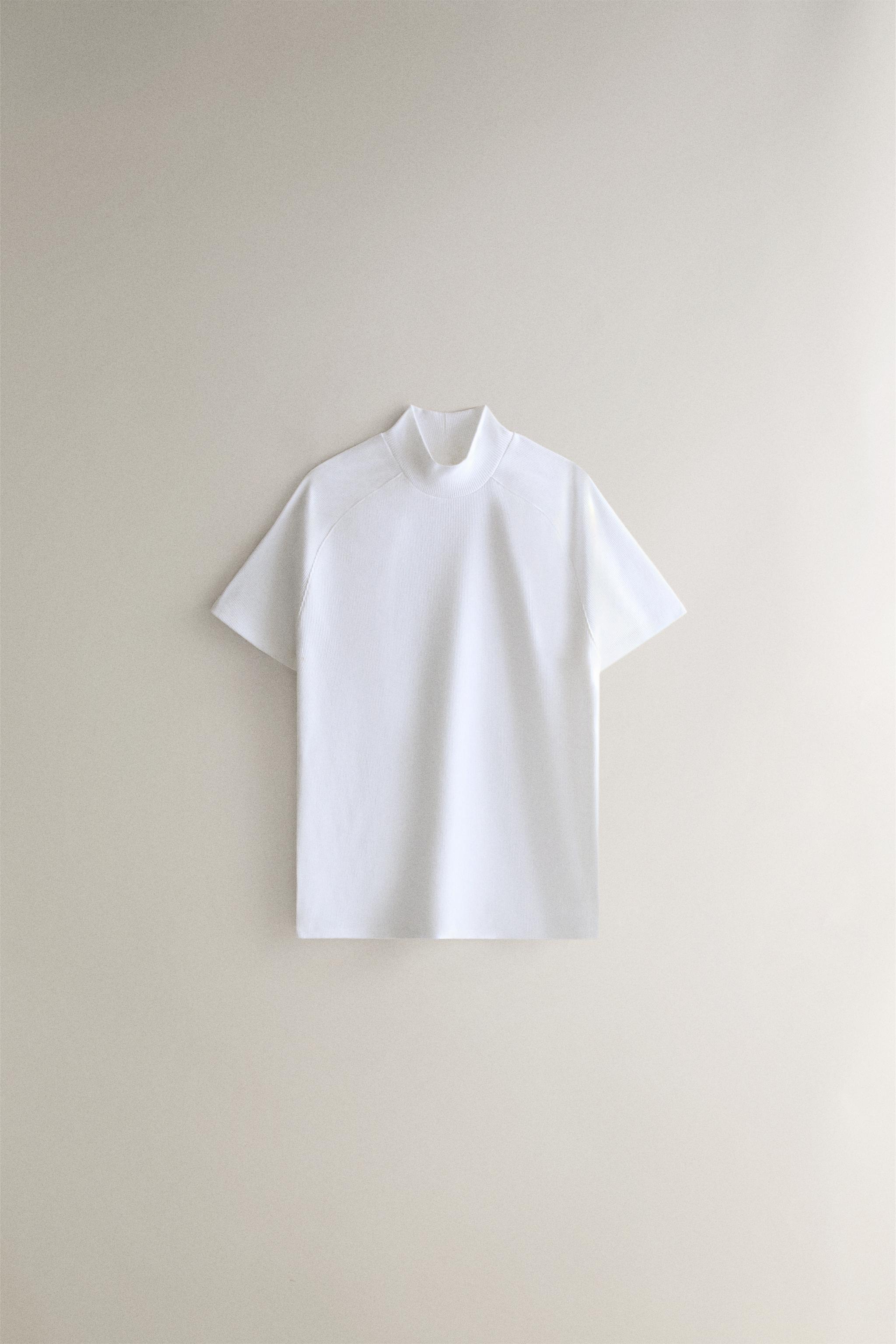 T-SHIRT COTON COL MONTANT